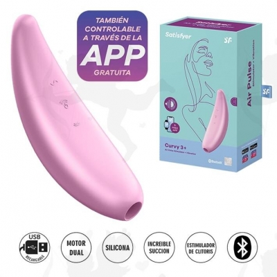 Satisfyer Curvy 3+ - Vibrador Y Succionador De Clitoriscon Con Control Por App - Usb