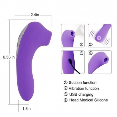 Vibrador Y Succionador De Clitoris Con 10 Modos De Vibracion Y 20 De Succion - Usb