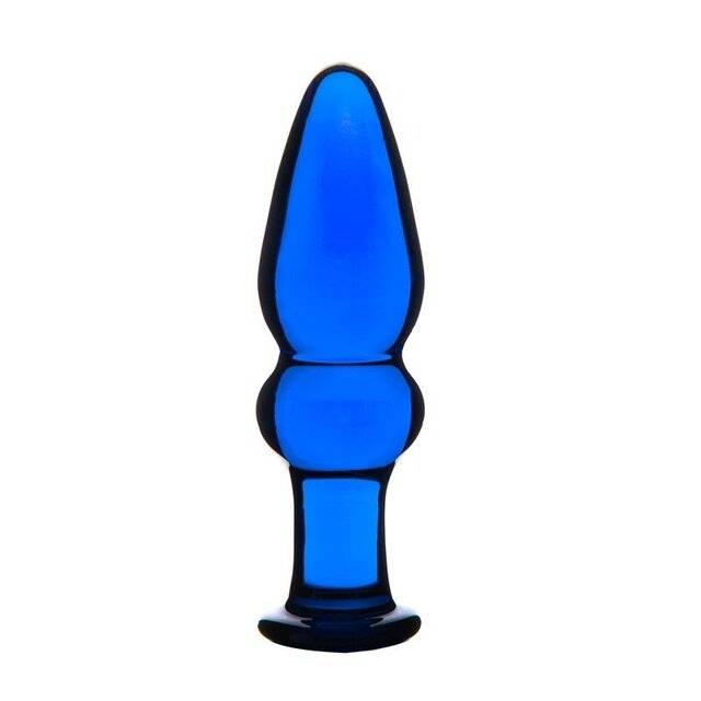 Plug Anal De Vidrio Templado Color Azul - 3cm Ancho