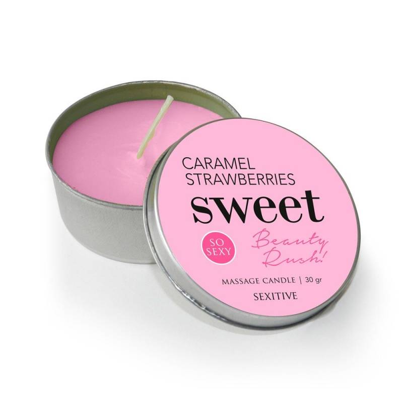 Vela Massage Candle Sweet Beauty Rush - Caramel Strawberries - 30 Gr -
