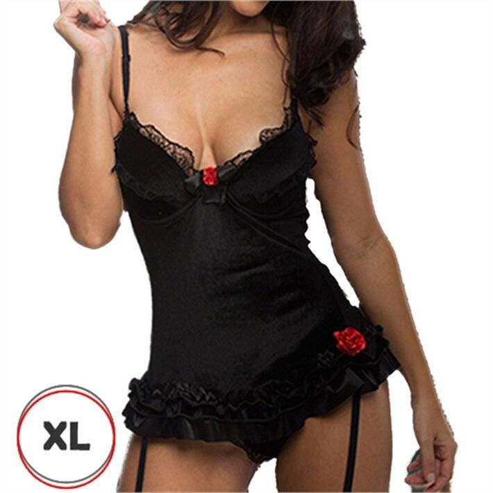 Corset De Terciopelo Con Taza Xl