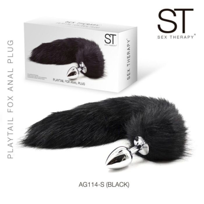 Plug Con Cola Negra Silver