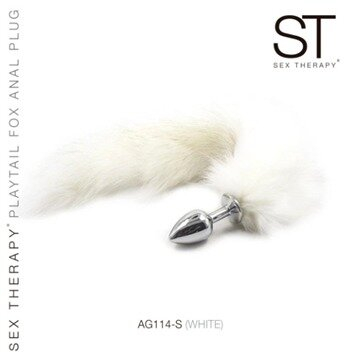 Plug Con Cola Blanca Silver