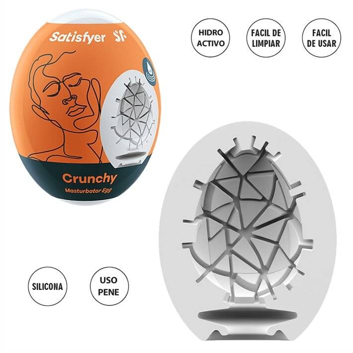 Masturbador Huevo Sf Crunchy Naranja