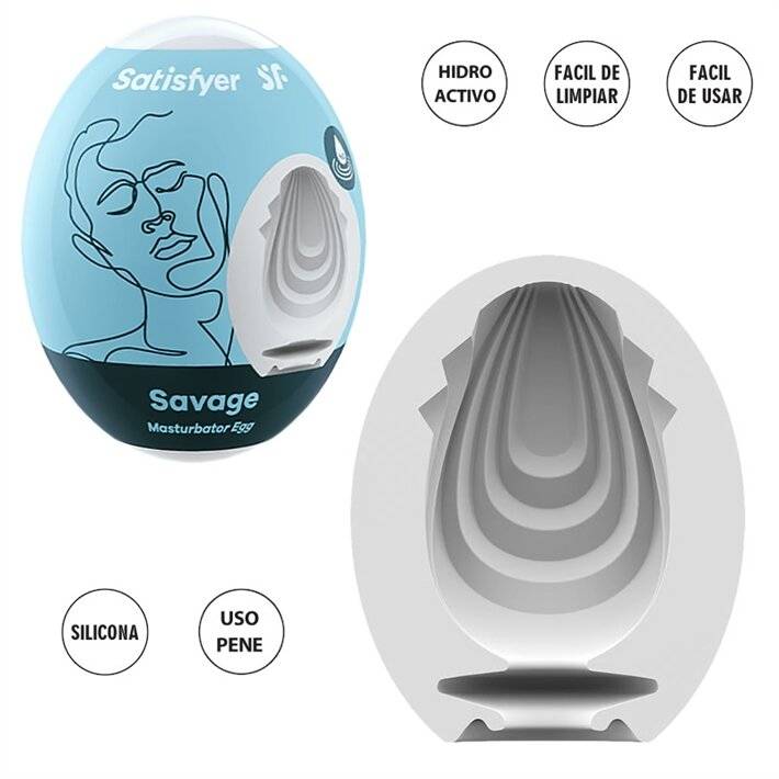 Masturbador Huevo Sf Savage Celeste